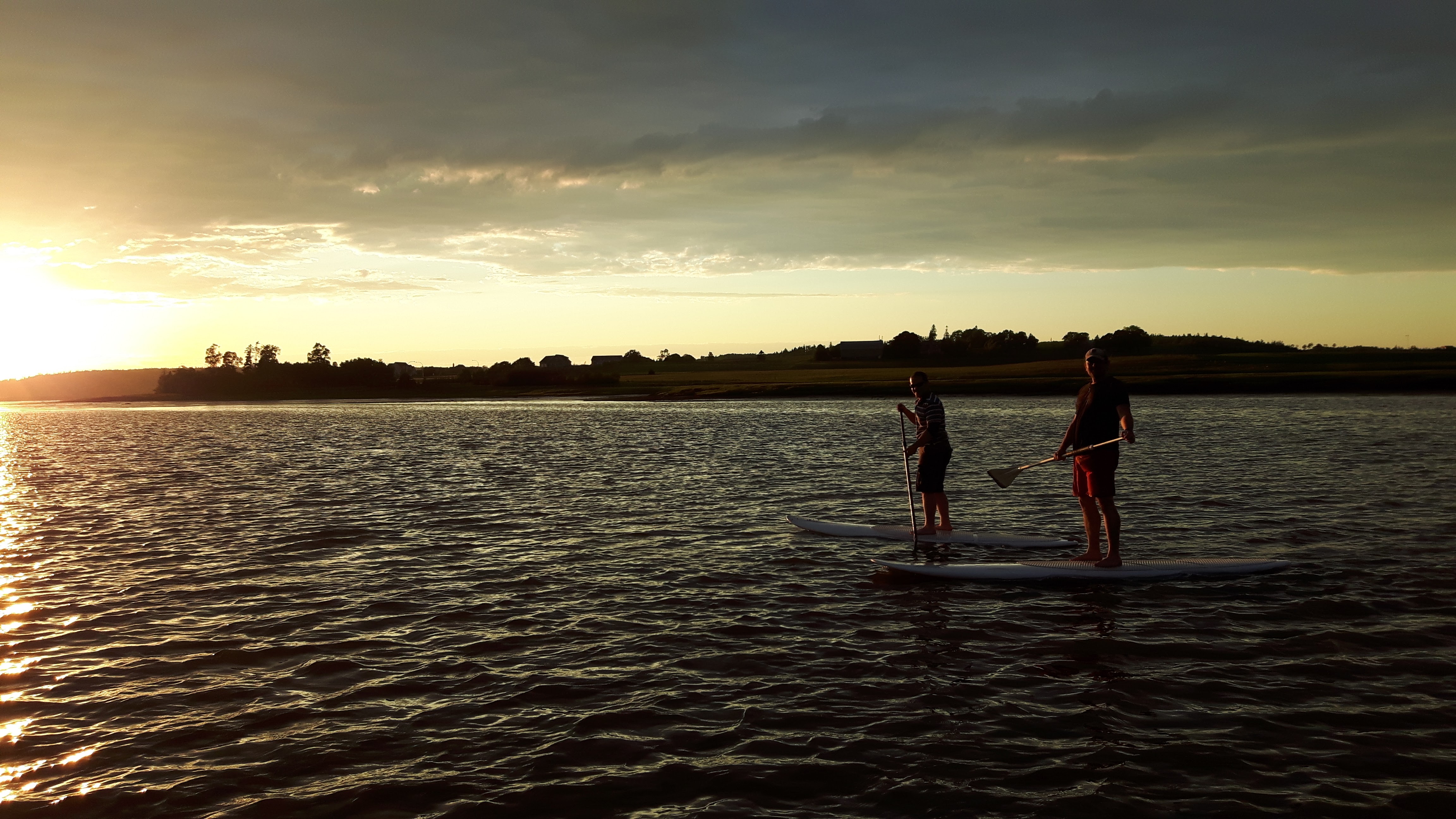 Sunset paddle boarding session